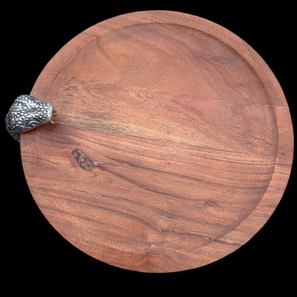 Coiled Serpent Serving Tray — Wood Platter & Sculptural Snake Base-Whimsical/New - Picture 5 of 16